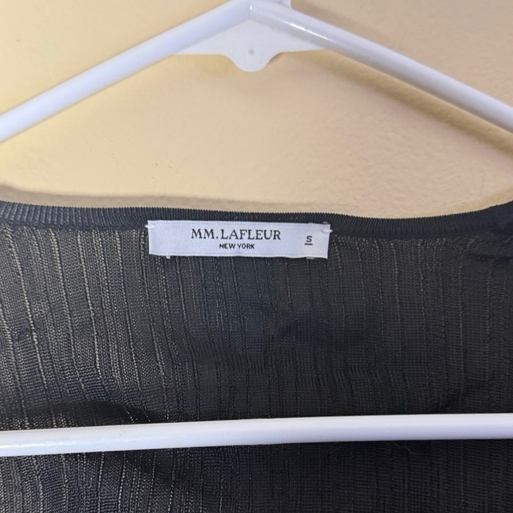 MM LaFleur Black Lightweight Open-Front Cardigan - Workwear Layering Piece SizeS